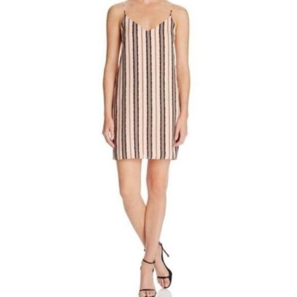 Aqua Vertical Striped Shift Dress M - Picture 1 of 6